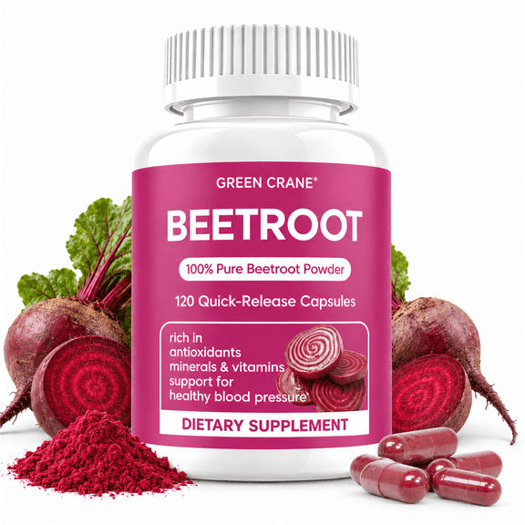 Beet Root Capsules 1300mg Pure Beetroot Powder for Healthy Blood Pressure & Circulation Support, 120 Capsules