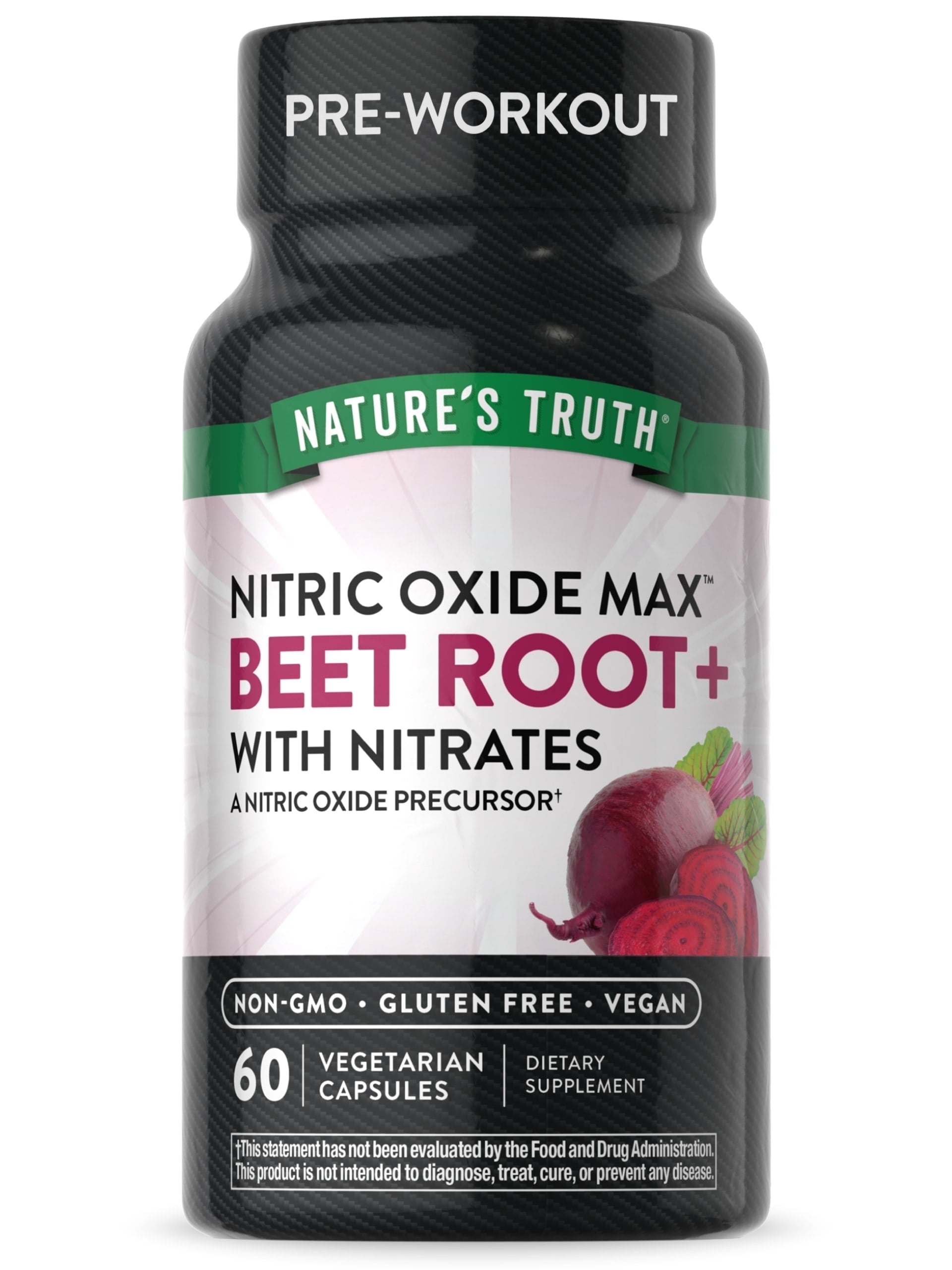 Beet Root Capsules | 60 Count | Nitric Oxide Supplement | for Men and Women | by Nature's Truth