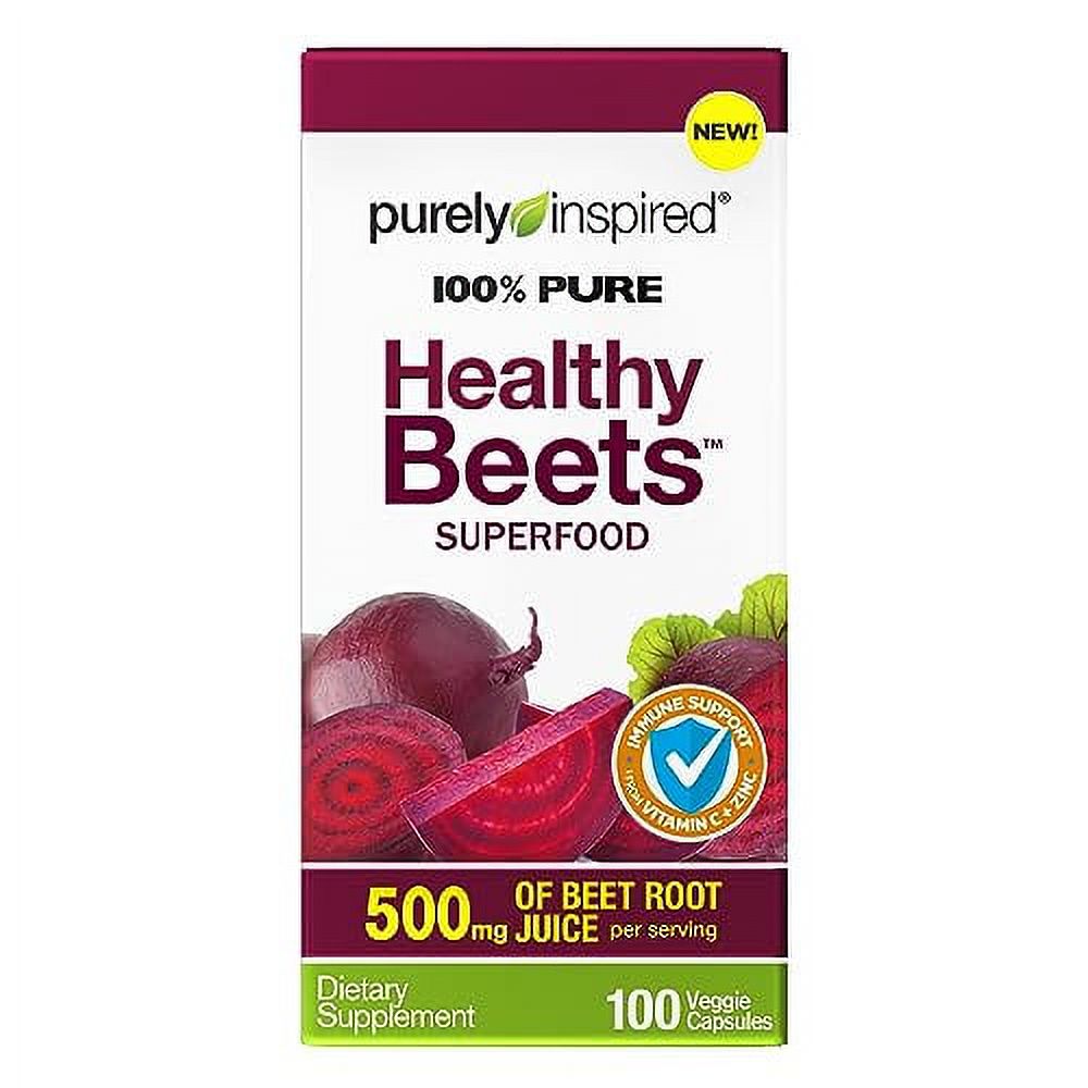 Beet Root Capsules, Purely Inspired Healthy Beets Superfood, 500mg of