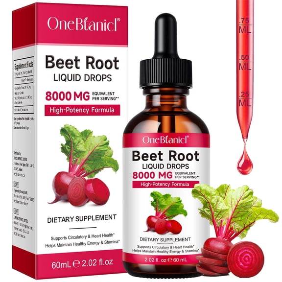 Beet Root Dietary Supplement, Circulatory & Heart Health Support, Liquid Drops, 2 fl oz