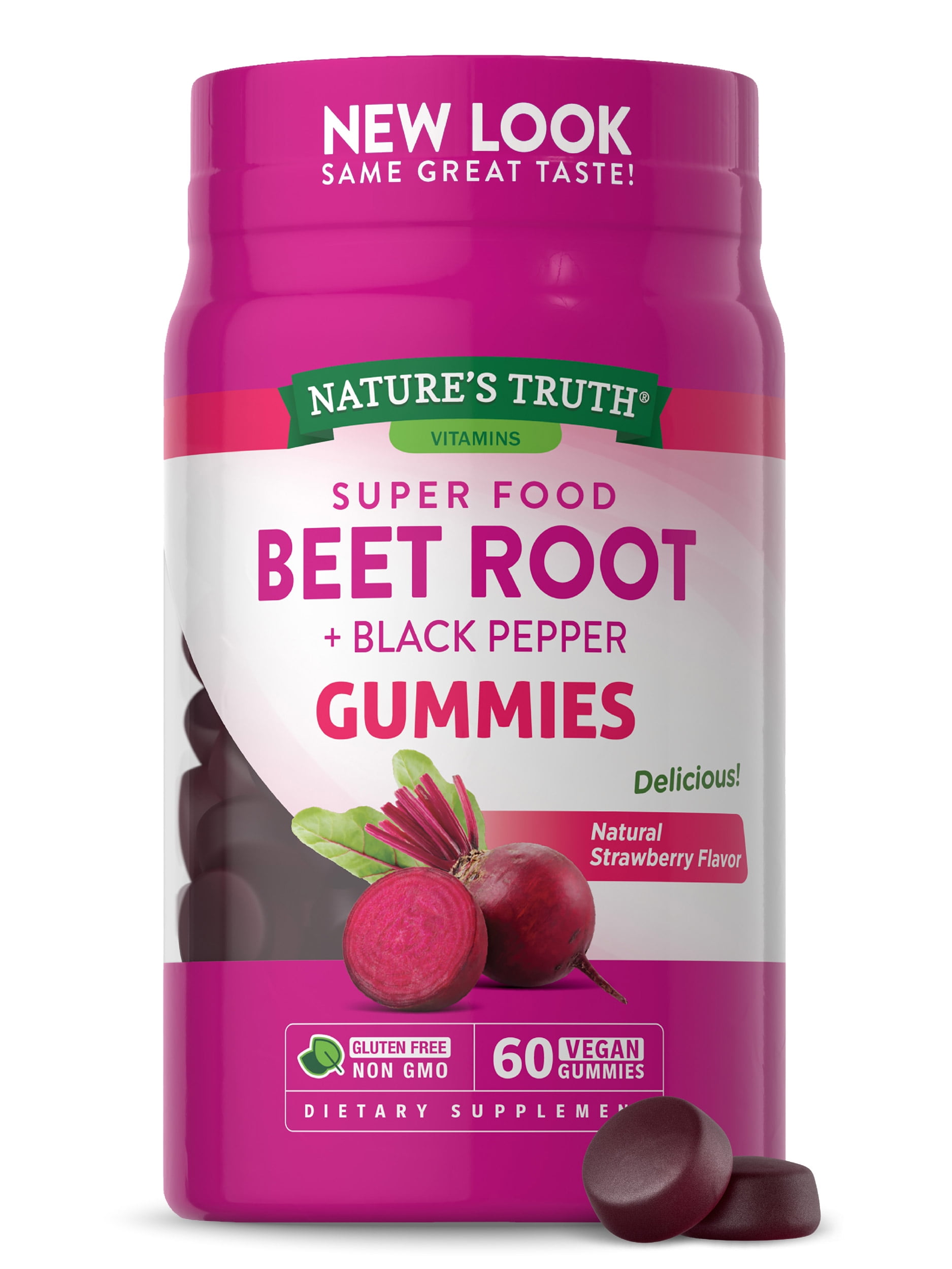 Beet Root Gummies 60 Count Vegan, NonGMO & Gluten Free Super
