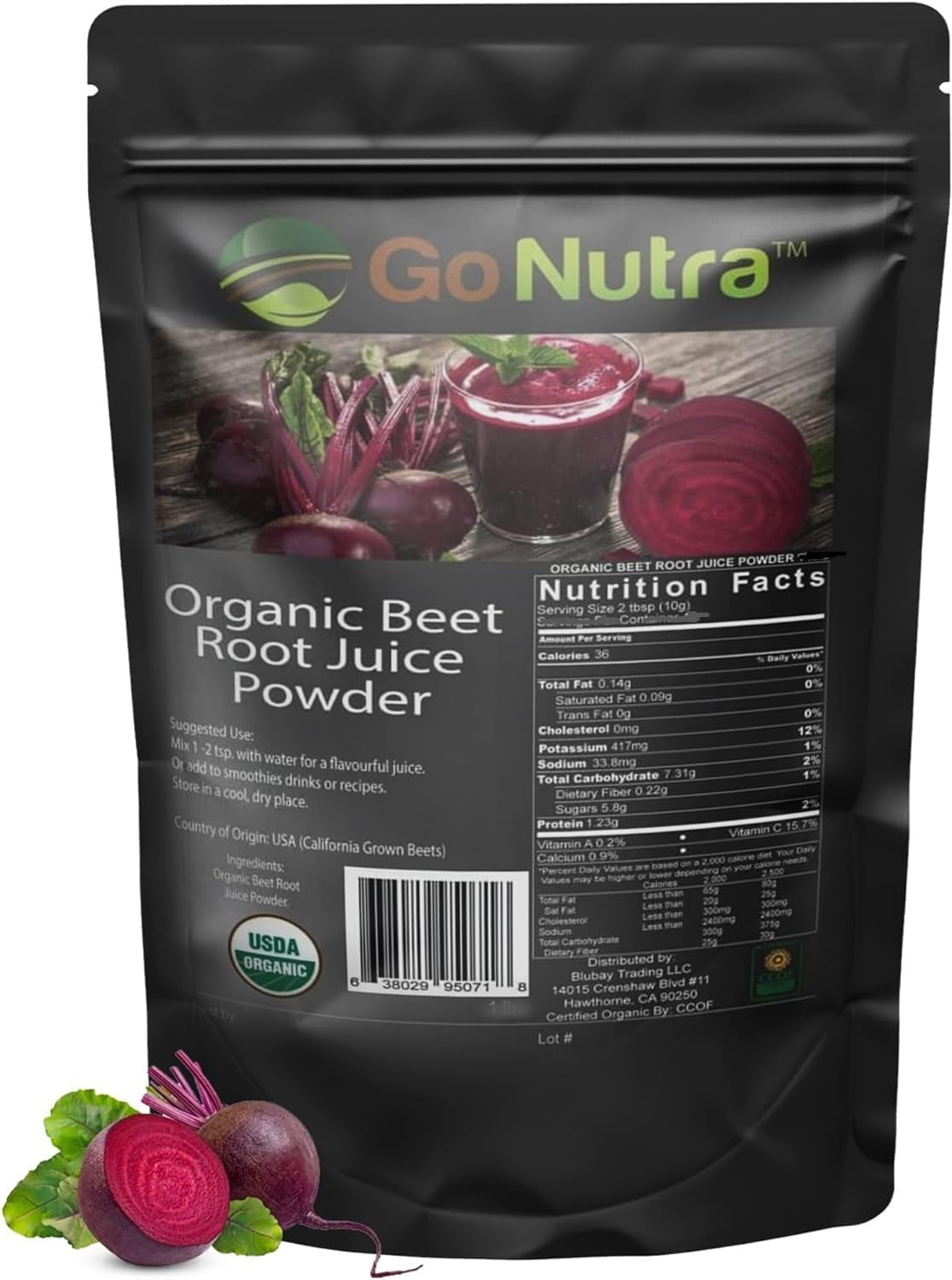 Beet Root Juice Powder Organic 8 oz Grown Beets PreWorkout