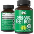 thumbnail image 1 of USDA Organic Beet Root Vegan Capsules. Beets Juice Powder Super Food Pills 1200 mg. Nitric Oxide Energy Boosting Beetroot Extract Capsules. Polyphenol Support Supplement for Women and Men, 1 of 7