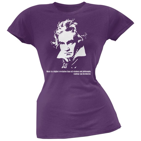 Beethoven Purple Soft Juniors T-Shirt - Large