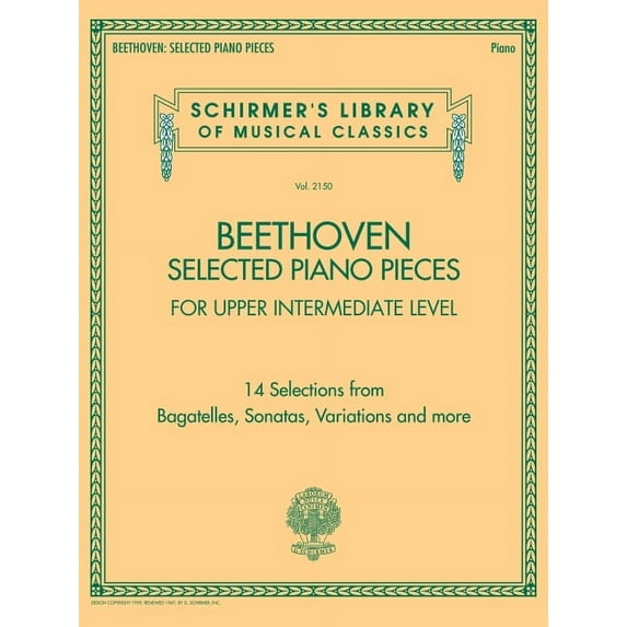 Beethoven: Selected Piano Pieces - Upper Intermediate Level - Schirmer's Library of Musical Classicsolume 2150, (Paperback)