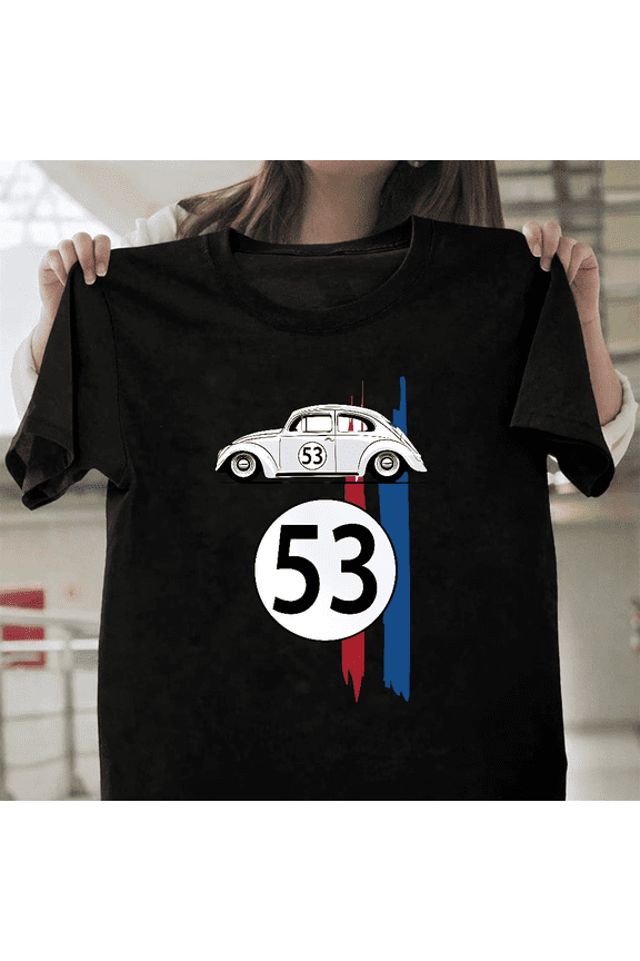 Beetle 53 Number Herbie Car Rally Movie Fan Love Bug VW Retro Unisex T-Shirt, up to size 3XL.