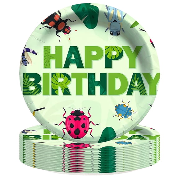 Beetle Bug Paper Plates Birthday Party Supplies Decorations 16pcs Tableware Disposable Dinnerware