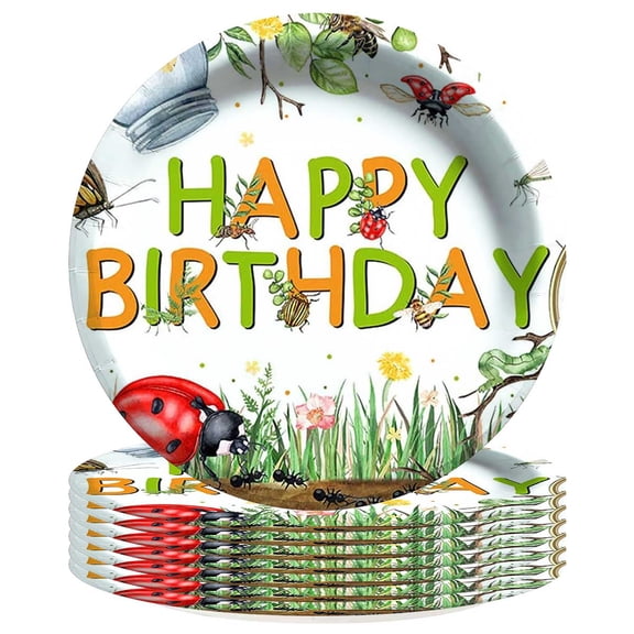 Beetle Bug Paper Plates Birthday Party Supplies Decorations 8pcs Tableware Disposable Dinnerware