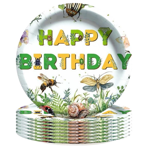Beetle Bug Plates Party Supplies Birthday Decorations Tableware Disposable Dinnerware 8pcs