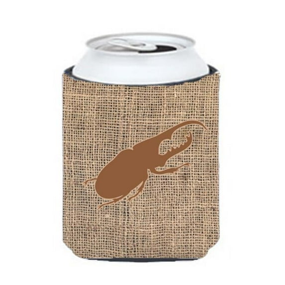 Beetle Burlap And Brown Can Or Bottle Hugger