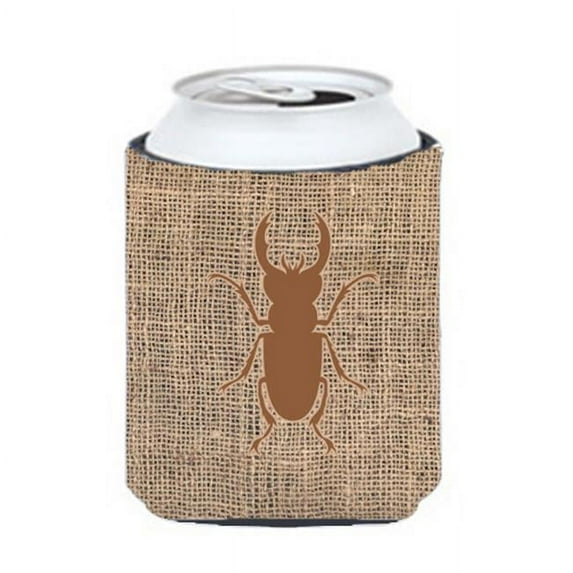 Beetle Burlap And Brown Can Or Bottle Hugger