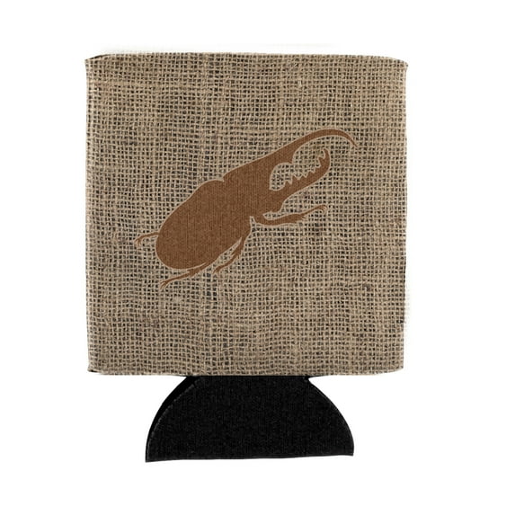 Beetle Burlap and Brown Can or Bottle Beverage Insulator Hugger