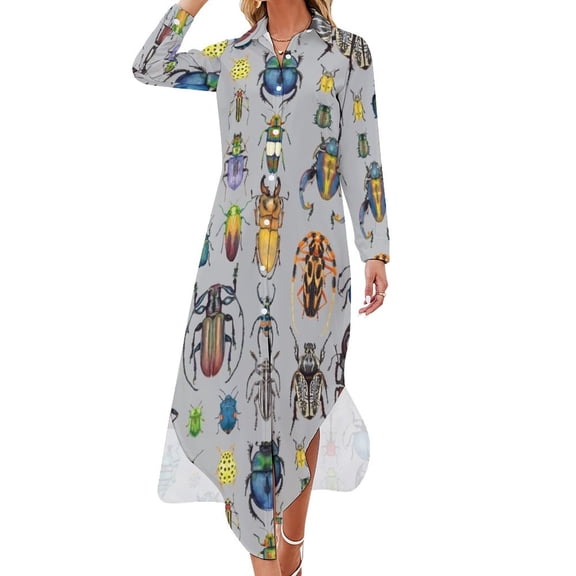Beetle Collection Long Sleeved Shirt Dress evening dresses luxury Clothing sensual sexy dress for women bandage dress