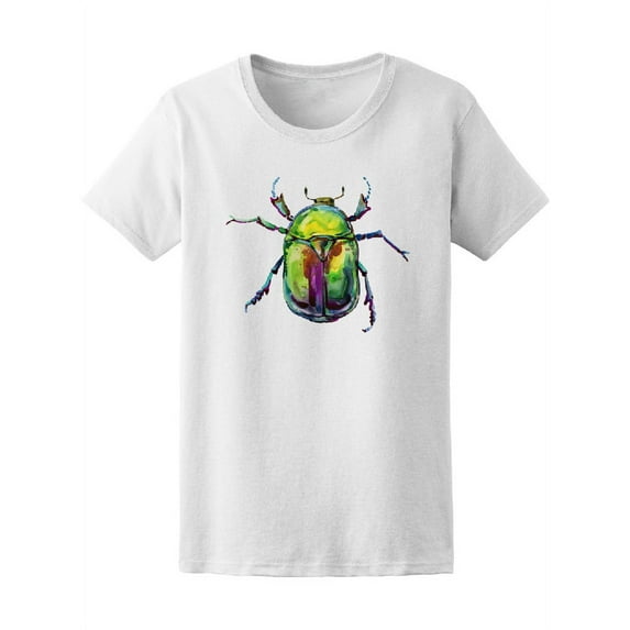 Beetle Insect Watercolor T-Shirt Women -Image by Shutterstock, Female Large