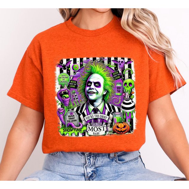 Beetle Juice Design tee , Beetlejuice T shirt, It's Show Time Horror
