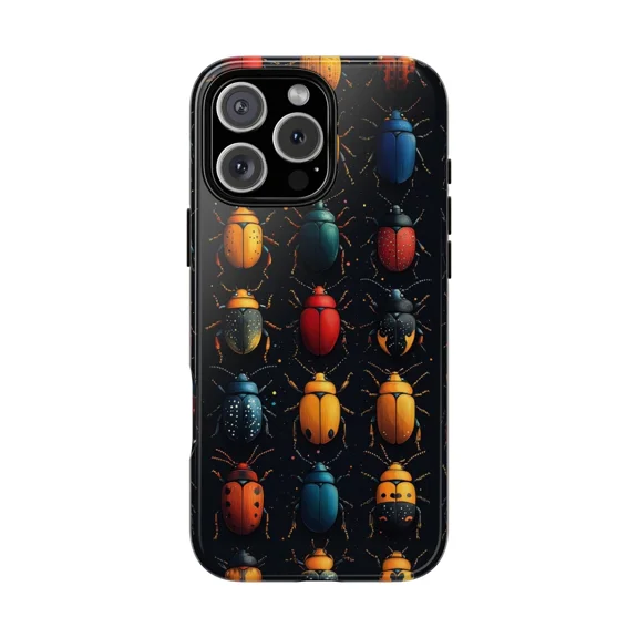 Beetle Pattern Insect Artwork Design Case for iPhone 17 to 11 Pro Max