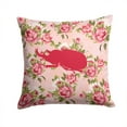 thumbnail image 1 of Beetle Shabby Chic Pink Roses Fabric Decorative Pillow, 1 of 4