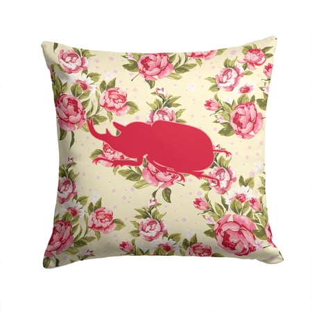 Beetle Shabby Chic Yellow Roses Fabric Decorative Pillow