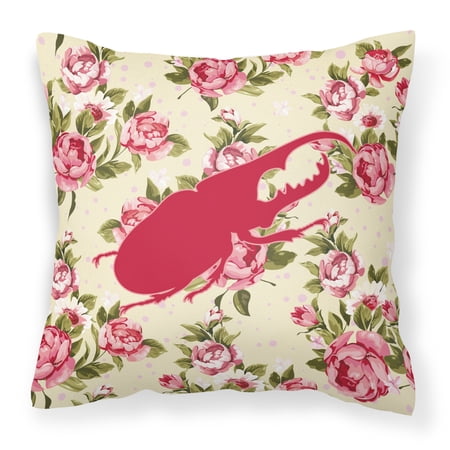 Beetle Shabby Chic Yellow Roses Fabric Decorative Pillow