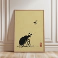 thumbnail image 1 of Beetle Silhouette Japanese Minimal Ink Illustration Insect Art Print, Unframed Canvas 8x10in, 1 of 4