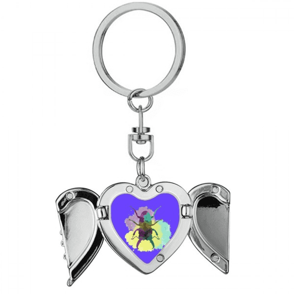 Beetle Uang Horn Outline Junebug Heart Angel Wing Key Chain Holder