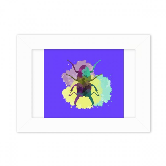Beetle Uang Horn Outline Junebug Photo Mount Frame Picture Art Painting Desktop 5x7 inch