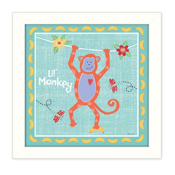 Beetle and Bob Baby Monkey By Annie LaPoint Printed Wall Art Wood Multi-Color