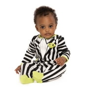 Halloween Beetlejuice Baby Boys or Girls Footed Sleep N Play Pajamas and Bib Set, 2-Piece, Sizes 0M-9M