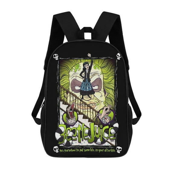 Beetlejuice Backpack Rucksack Book Bag Schoolbag Shoulder Bag Casual Hiking Daypack 17 Inch