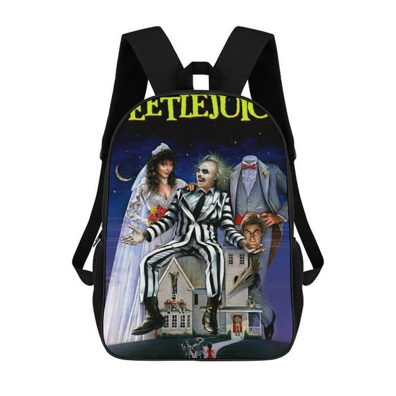 Beetlejuice Backpack Rucksack Book Bag Schoolbag Shoulder Bag Casual Hiking Daypack 17 Inch