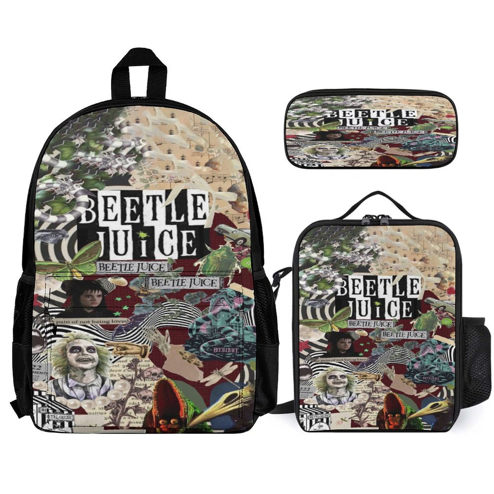 SEANATIVE Animal Print Backpack Set - School Bag With Lunch Box & Pencil Case, Aztec Design