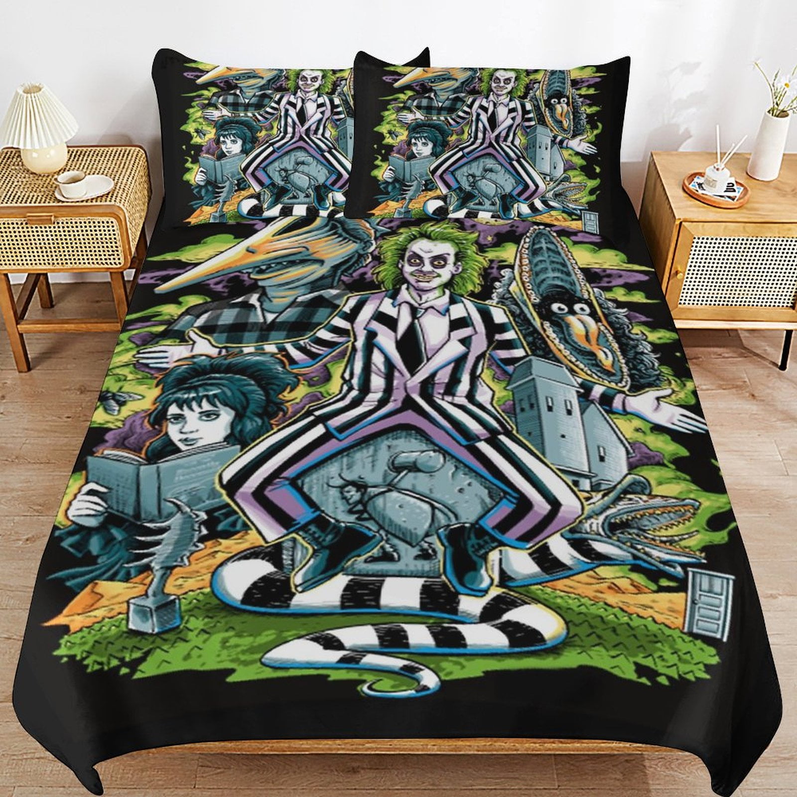 Beetlejuice Bed Duvet Cover Cartoon Bedding Sets 3D Lightweight