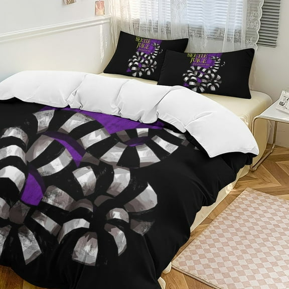 Beetlejuice Bedding Sets Comfort 3 Pieces Bedding Set 1 Duvet Cover + 2 Pillowcase Decorative Bedding 86"x70"