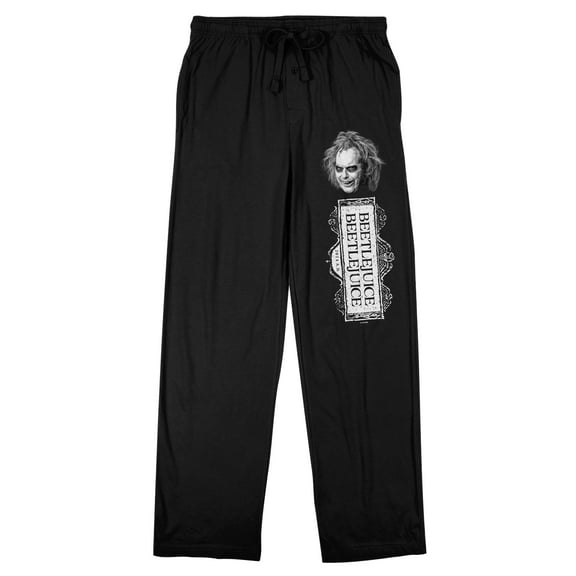 Beetlejuice Beetlejuice 2024 AD Men's Black Sleep Pajama Pants-Medium