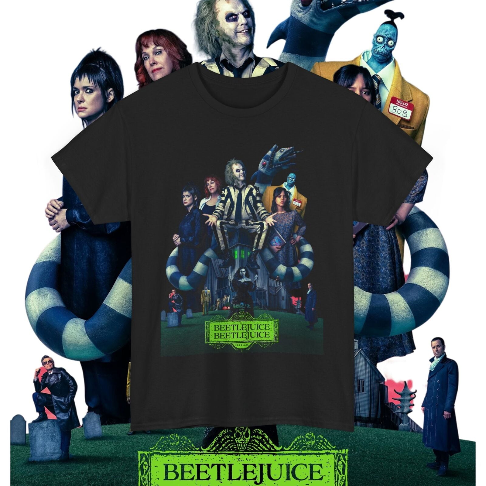 Beetlejuice Beetlejuice 2024 Movie T Shirt Unisex Heavy Cotton Tee