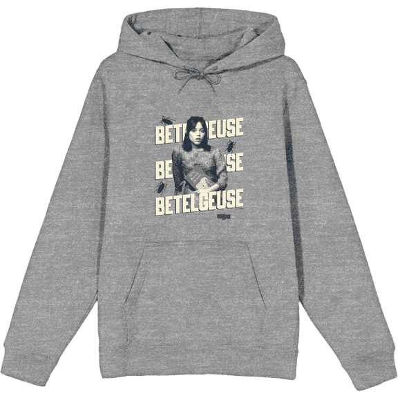 Beetlejuice Beetlejuice Astrid Betelgeuse Heather Gray Adult Long Sleeve Hoodie-Medium