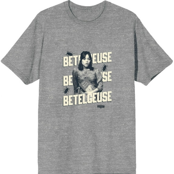 Beetlejuice Beetlejuice Astrid Betelgeuse Heather Gray Men's Crew Neck Short Sleeve Tee-Medium