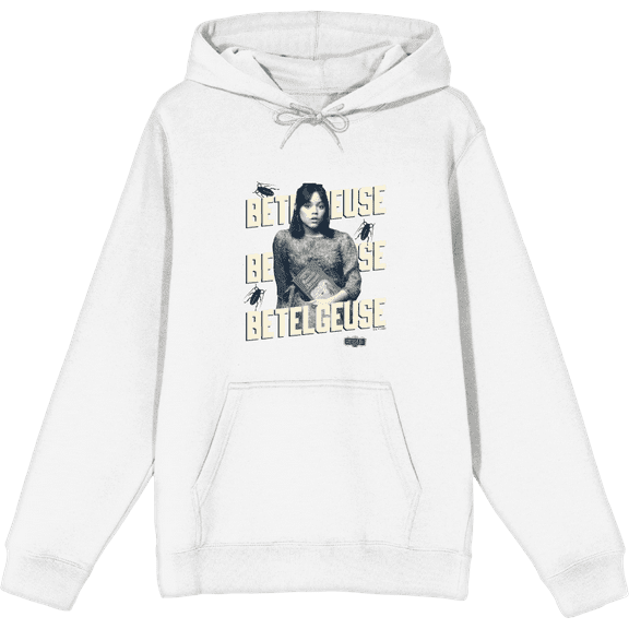 Beetlejuice Beetlejuice Astrid Betelgeuse White Adult Long Sleeve Hoodie-XS