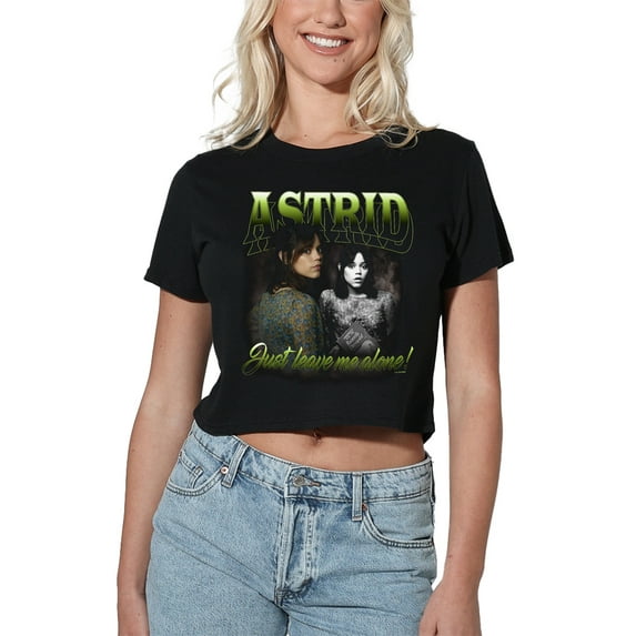 Beetlejuice Beetlejuice Astrid Homage Women's Crop Top T-Shirt, Black, X-Large