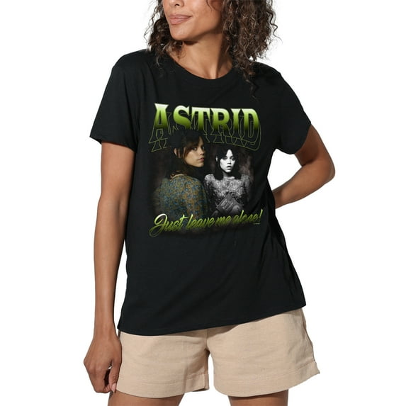 Beetlejuice Beetlejuice Astrid Homage Women's Loose T-Shirt, Black, X-Large