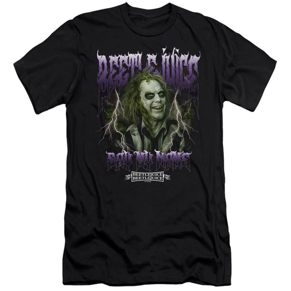 Beetlejuice Beetlejuice Band Unisex Adult Canvas Brand T Shirt, Black, X-Large