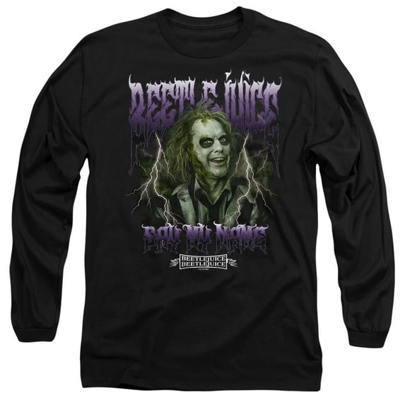 Beetlejuice Beetlejuice Band Unisex Adult Long-Sleeve T Shirt, Black, 3X-Large