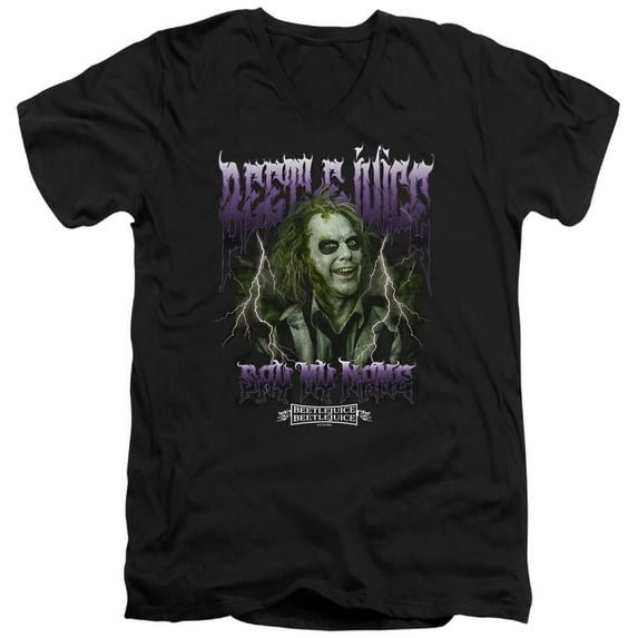 Beetlejuice Beetlejuice Band Unisex Adult V-Neck T Shirt (X-Large) Black