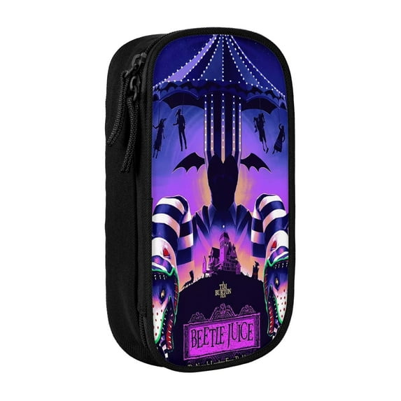 Beetlejuice Beetlejuice Big Capacity Pencil Case, Aesthetic Pen Pouch Storage Bag, Office Supplies Organizer, Pen Cases Pencil Bag with Multiple Compartments