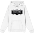 thumbnail image 1 of Beetlejuice Beetlejuice Black Sign Logo Adult White Long Sleeve Hoodie-Small, 1 of 6