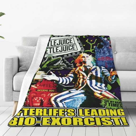 Beetlejuice Beetlejuice Blanket Super Soft Cozy Throw Blanket Fuzzy Comfy Flannel Blanket Warm Plush Blankets For Couch, Sofa, Bed 80"X60"