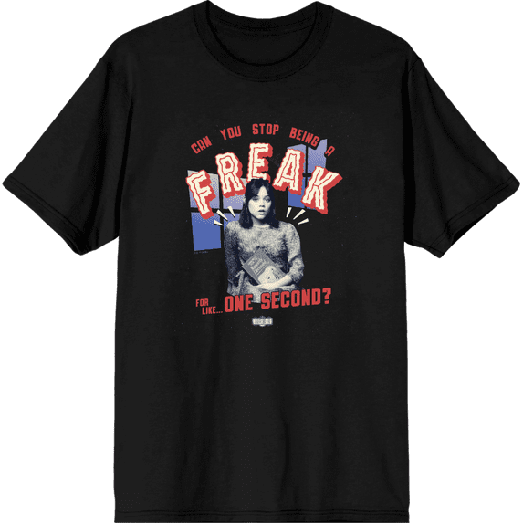 Beetlejuice Beetlejuice Can You Stop Being A Freak Men's Black Crew Neck Short Sleeve Tee-Medium