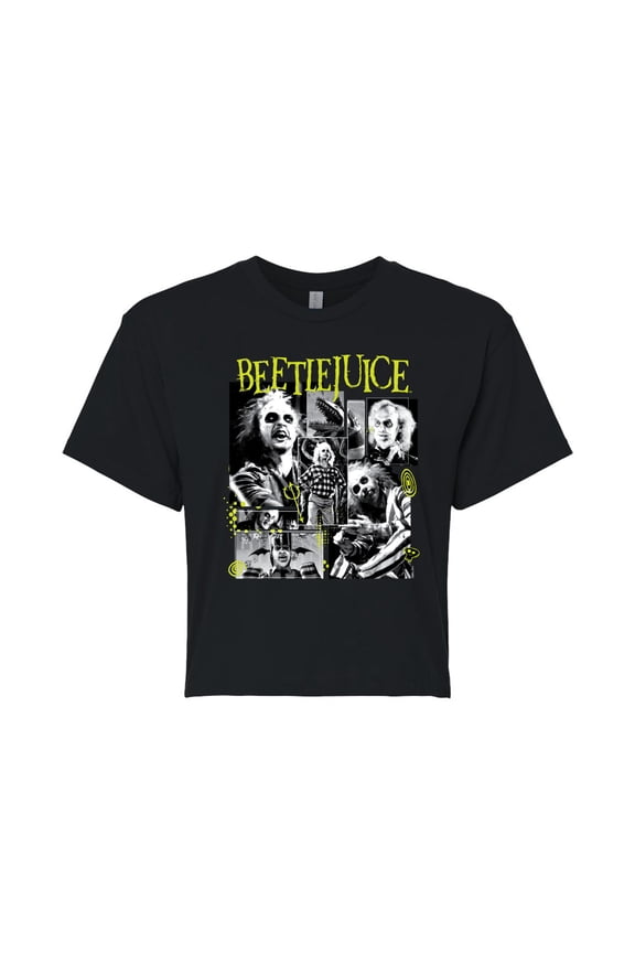 - Beetlejuice Collage - Junior's Cropped Tee