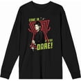 thumbnail image 1 of Beetlejuice Beetlejuice Come In If You Dare Adult Black Crew Neck Long Sleeve Tee-Small, 1 of 6