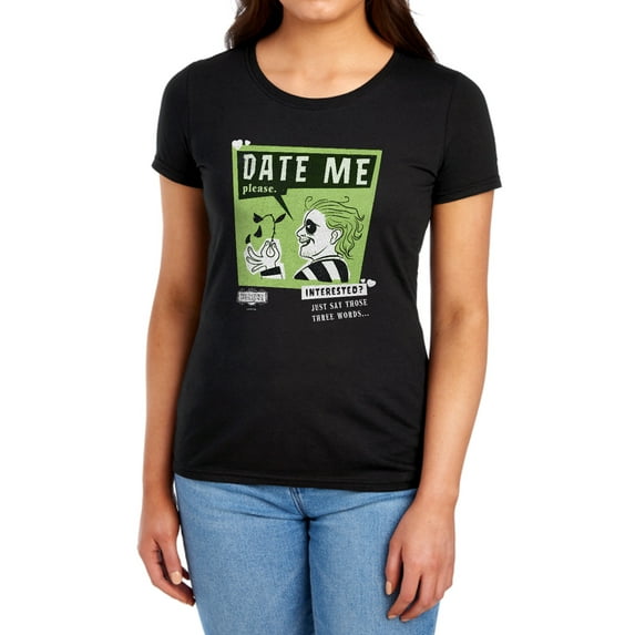 Beetlejuice Beetlejuice Date Me Women's T Shirt, Black, X-Large